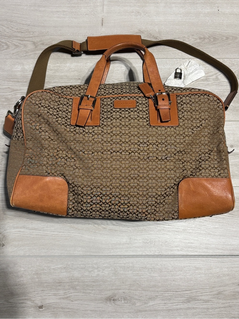 Vintage Coach Transatlantic Signature “C” Travel Carry-On Duffle Bag 23x13x10
